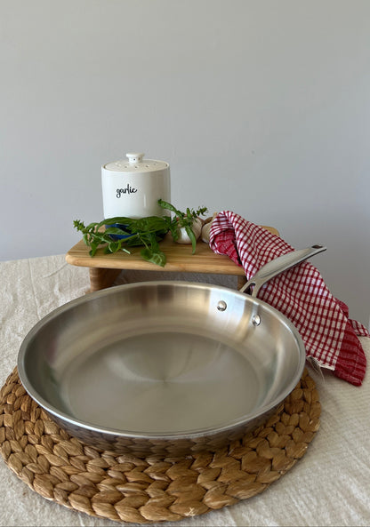 Large Fully Clad Stainless Steel Frypan Skillet (30cm / 12 Inch)