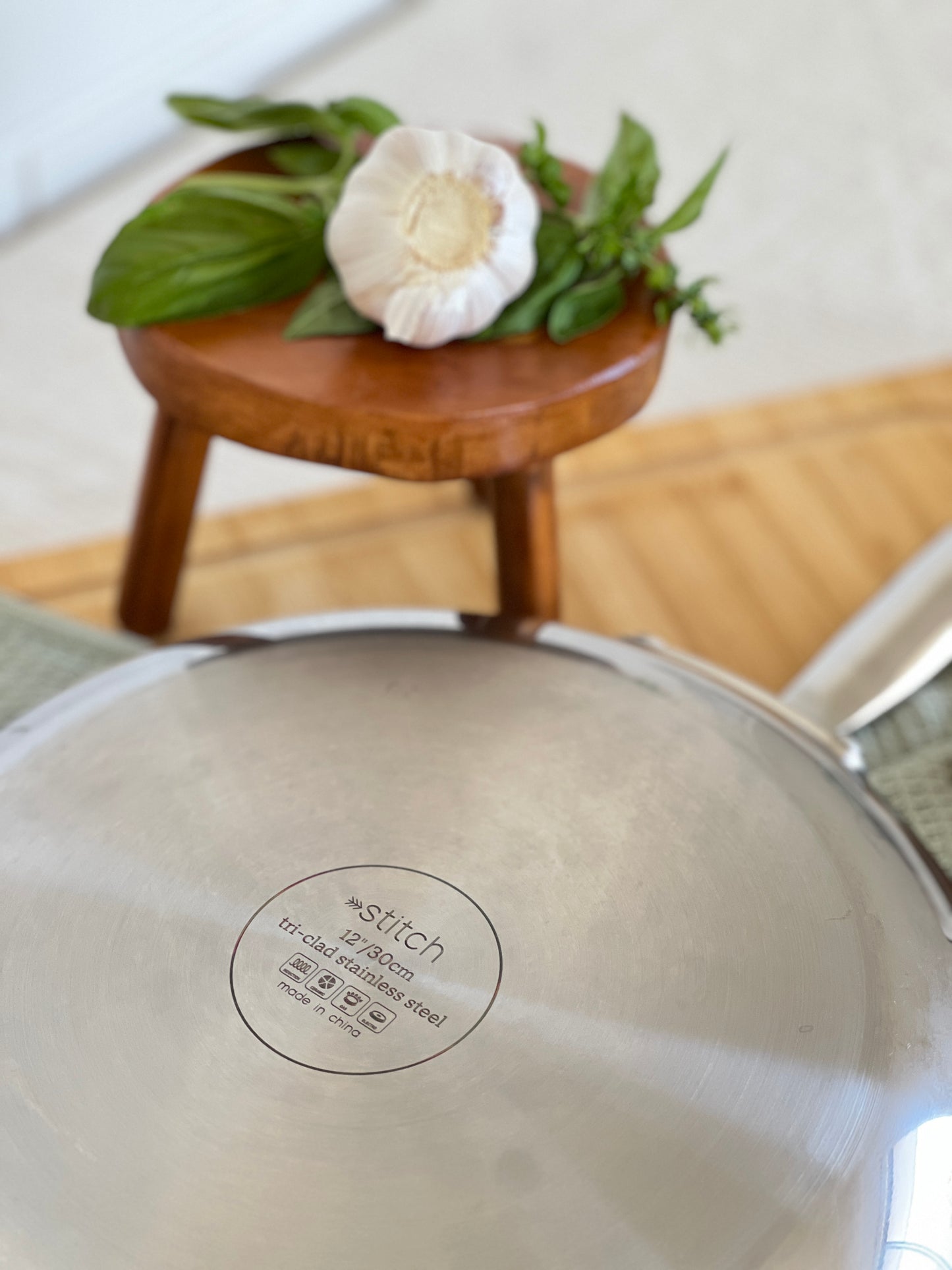 Large Fully Clad Stainless Steel Frypan Skillet (30cm / 12 Inch)